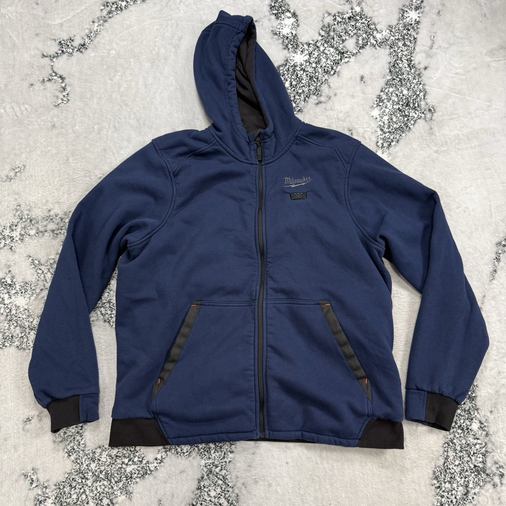 Milwaukee M12 Heated Hoodie Sz XL Navy Blue Full Zip Jacket Workwear Sweatshirt